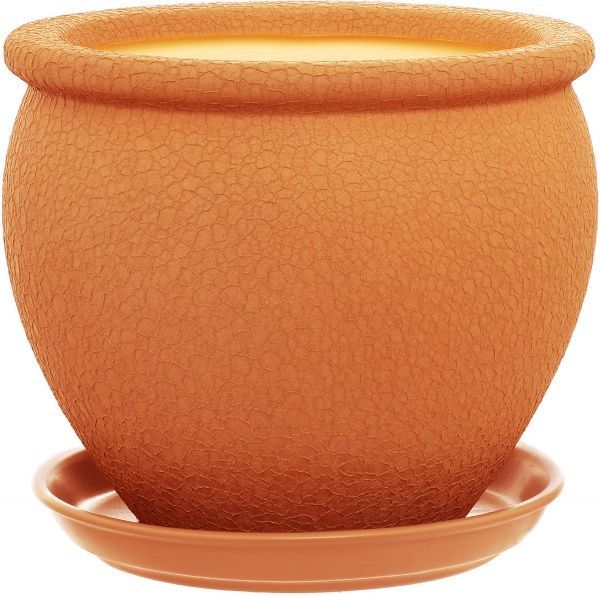 Горшок керамический Ориана-Запорожкерамика Вьетнам №3 шелк круглый 5л оранжевый (011-3-095) 
