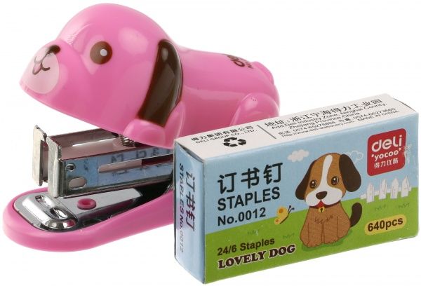 Степлер №24 12 л. + скобы (0455) Deli