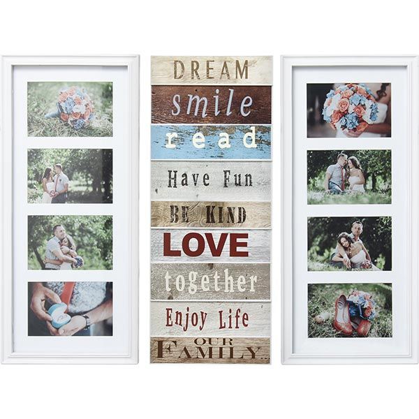 Фоторамка Колаж з табличками біла 8 шт