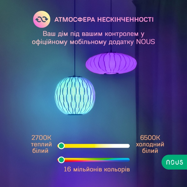 Лампа світлодіодна Nous MR16 4.5W 2700-6500 K 350Lm P8 (GU10-pack4) 