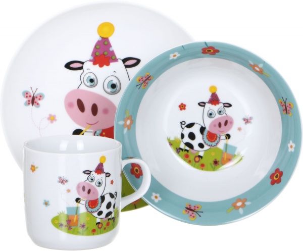 Набір дитячого посуду Cow 3 предмети