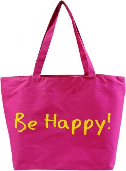 Сумка пляжная Be happy фуксия 