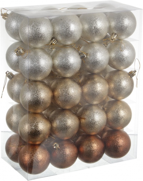 Набір ялинкових іграшок Тональність в асортименті d 60мм 40 шт./уп.