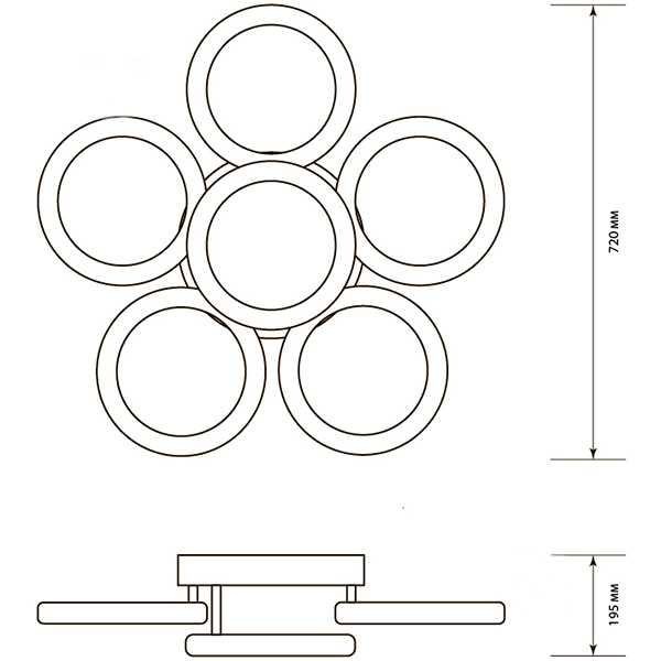Люстра светодиодная Светкомплект Home CR 612 OP RC с пультом ДУ 72 Вт белый 