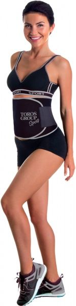 Бандаж Торос-Груп р. 124 см Тип 250 неопреновий жіночий чорний/сірий 