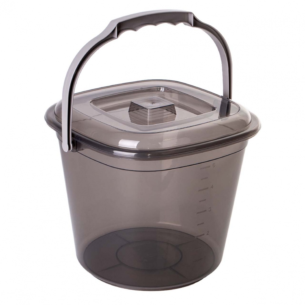 Відро звичайне Алеана Smart 255х240х210 мм 6 л коричневий прозорий/какао