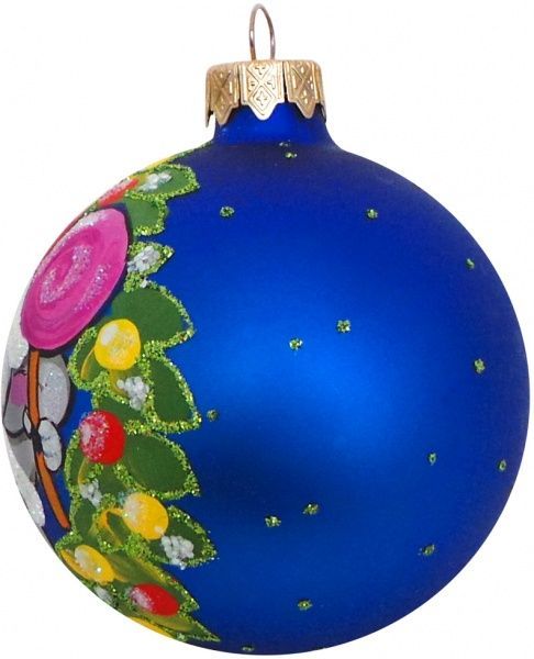 Куля скляна Символ року 4 d80 К-890-3-80 синій