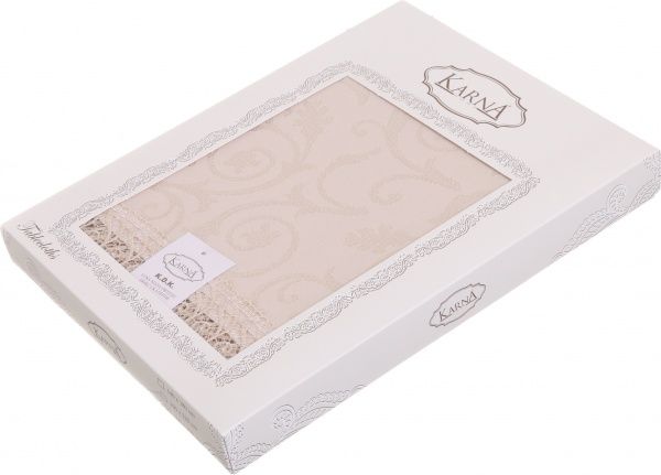 Скатерть KDK 160x300 см бежевый Karna 