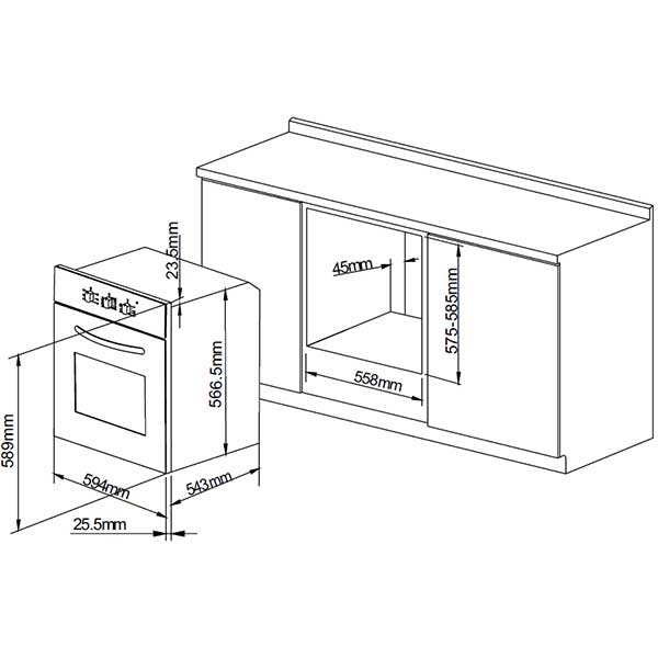 Духовой шкаф электрический Pyramida F 64 ER black Rustico