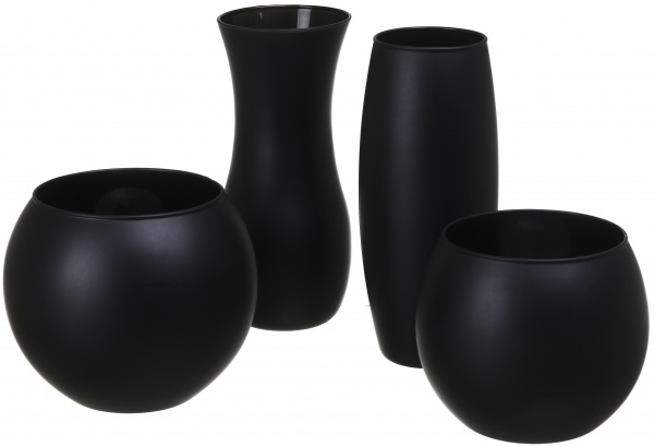 Ваза стеклянная Soft шар 16 см черная 