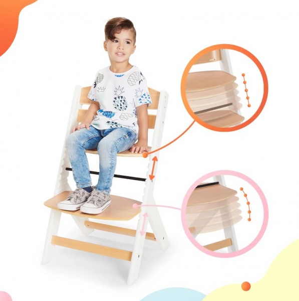Стульчик для кормления Kinderkraft Enock White Wood с подушкой (KHENOC0PWHT0000)