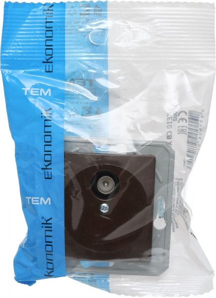 Розетка TV TEM Ekonomik TVR 0dB шоколадний KE10CBXO-U