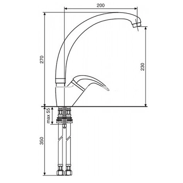 Смеситель для кухни Emmevi Rubinetterie Luxor BD7087R