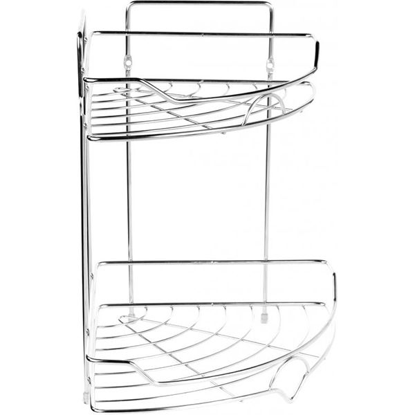 Полка угловая Lemax 2-х уровневая ЕВА-5003 S/S для ванной комнаты 255х255х330 мм 