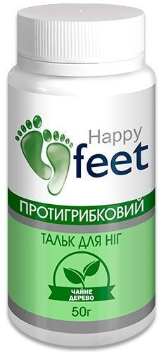 Тальк для ніг HAPPY FEET Протигрибковий з чайним деревом 50 г