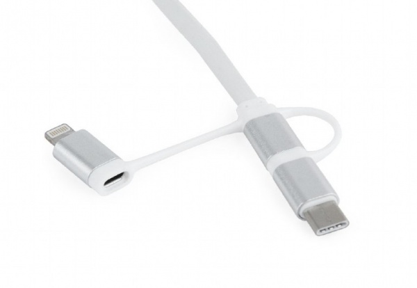 Кабель Cablexpert 1 м белый (CC-USB2-AMLM32-1M-W) USB 2.0 BM-папа/Lightning/Micro/Type-C USB 