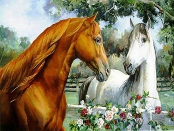 Набор для творчества со стразами на подрамнике Двое 30x40 см 178030 Діамантові ручки 