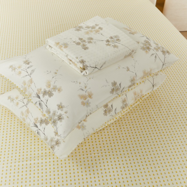 Комплект постільної білизни Matina 2 жовтий із білим La Nuit 