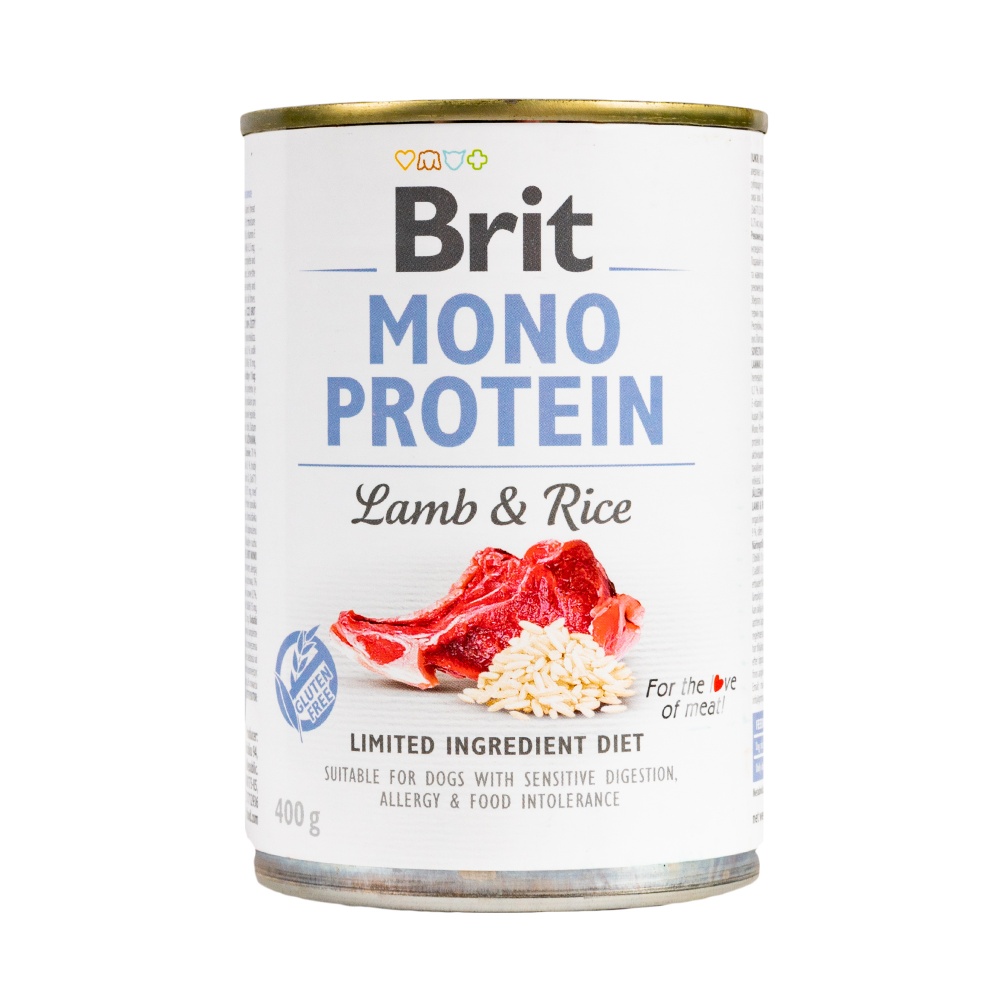 Консерва для собак для всех пород Brit Care Mono Protein ягненка и рис 400 г