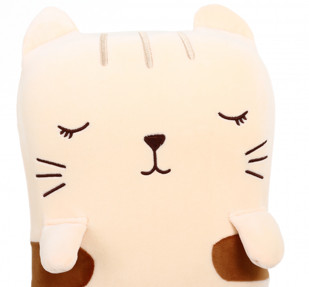 Подушка дорожня Bewalker Котик сонько 43x22 см білий із коричневим BMPMIX0633