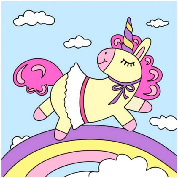 Набір розмальовка за контурами Веселка Rosa Kids 