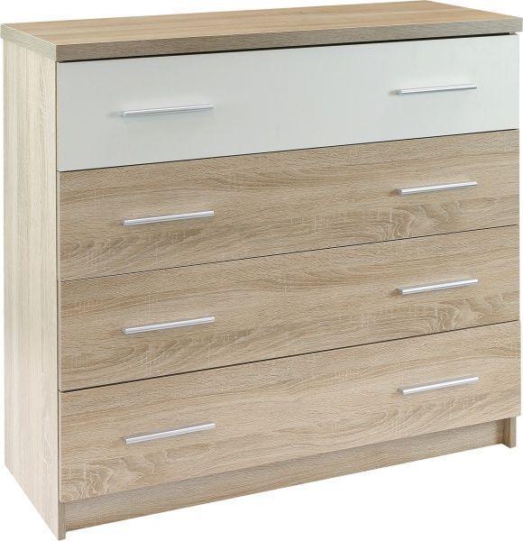 Комод Mebel Service Маркос 4Ш дуб самоа/белыйдуб самоа 