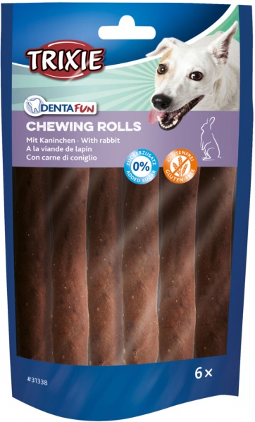Ласощі Trixie для чищення зубів Denta Fun з кроликом натуральна шкіра 12 см 70 г 6 шт 31338