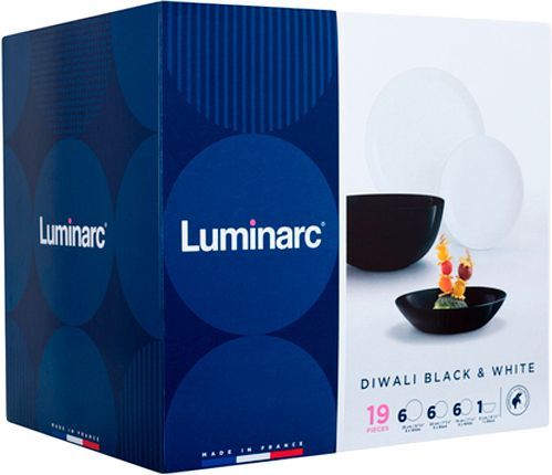 Сервиз столовый Diwali Black & White 19 предметов P4360 Luminarc