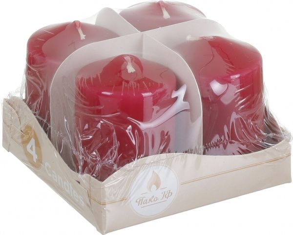 Набір свічок Адвента 40/60 вишневих 4 шт. Pako-If