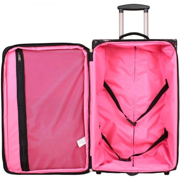 Валіза Bagland Леон 70 л чорний із малюнком 293 (0037666274) 