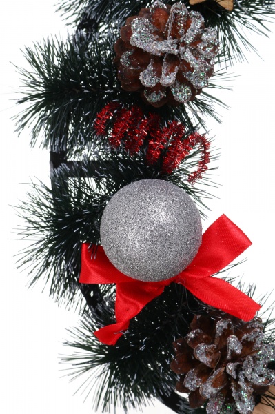 Вінок різдвяний з прикрасами колір в асортименті d370 мм 