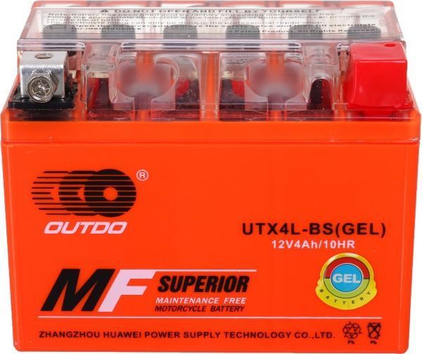 Акумулятор автомобільний Outdo UTX4L - BS (GEL) 4А 12 B HCOG-4-1 «+» ліворуч
