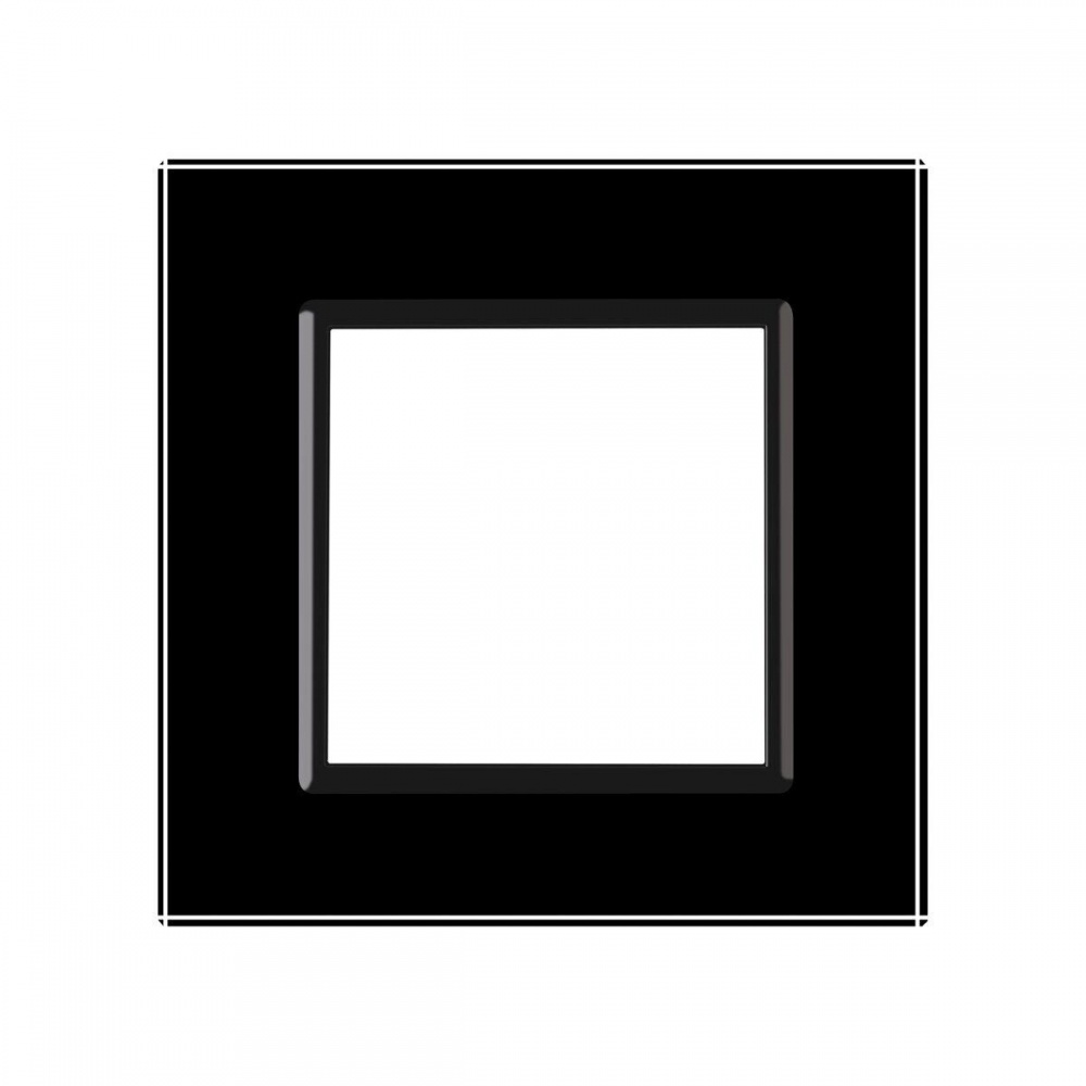 Рамка одноместная Livolo C7 универсальная черное стекло C7-SR-12