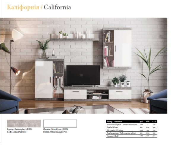 Гостиная Калифорния белый 