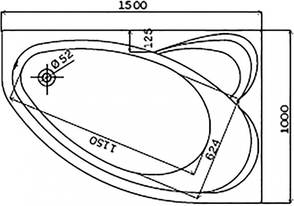 Ванна Kolo Supero 5536000 150х100 см асиметрична права 