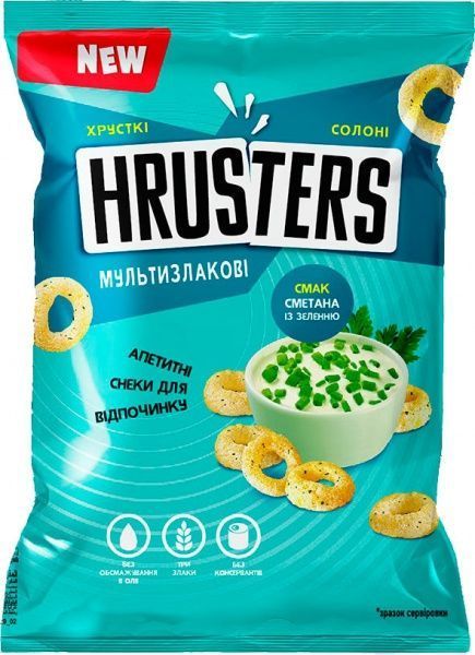 Снеки АВК Хрустерс со вкусом Сметаны с зеленью 35 г 