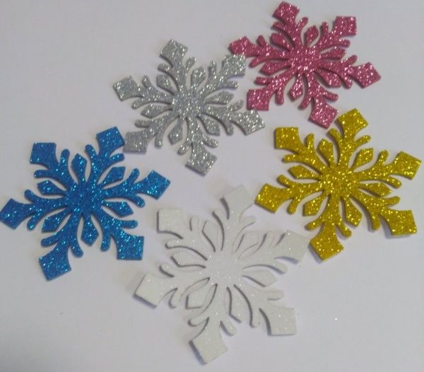 Декоративное изделие Снежинка 7 см 10 шт. 125147 Діамантові ручки