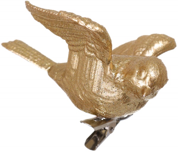 Подвеска Птичка 3Д 6х6х4 см золото