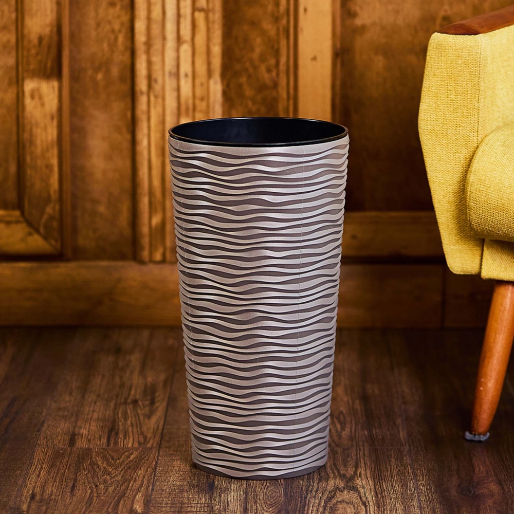 Вазон пластик Ф'южн d27х51 см круглий капучино 10 л Алеана