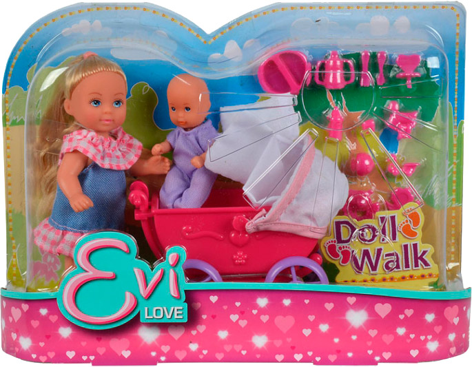 Кукла Simba Evi с малышом в коляске 12/72 в ассортименте 5 736 241