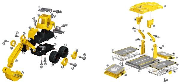 Ігровий набір DIY Spatial Creativity Конструктор Екскаватор і Кран CJ-1614189
