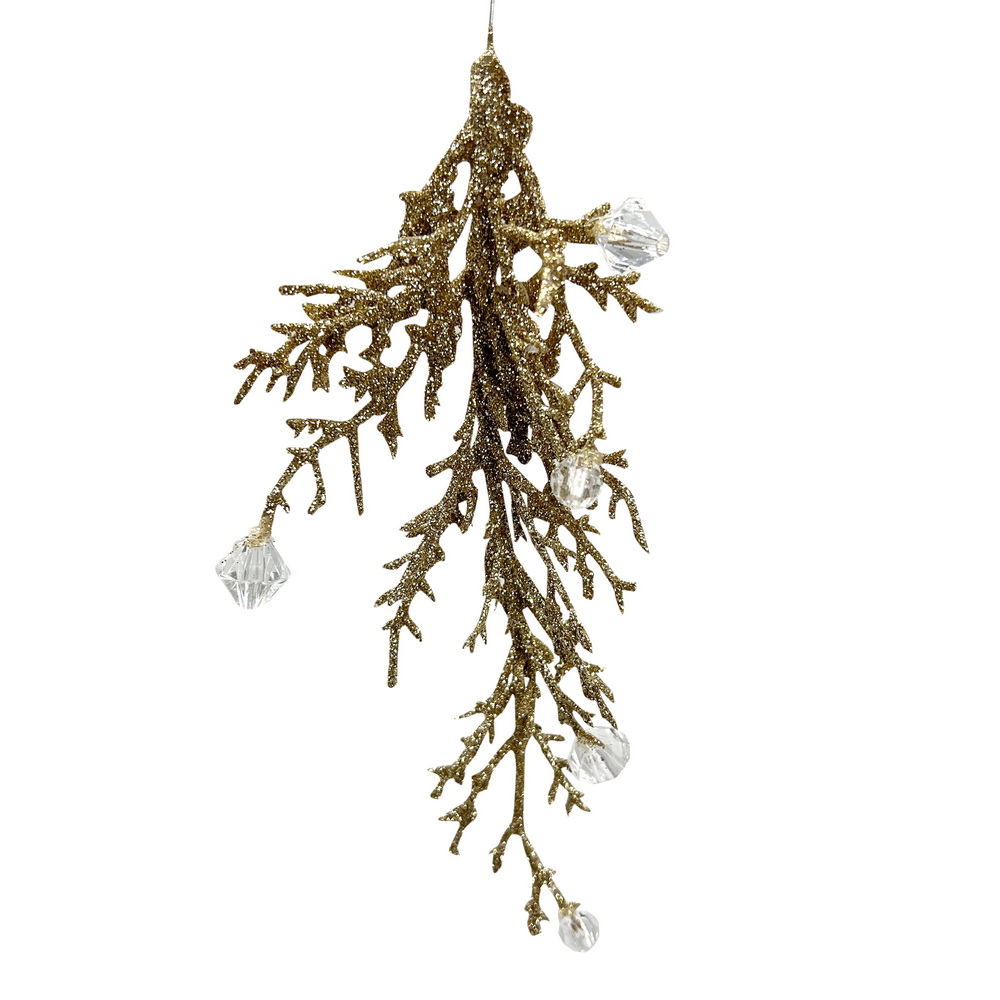 Веточка декоративная искусственная украшенная 20 см