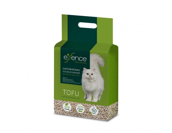 Наполнитель для туалета Essence из тофа 1,5 мм зеленый 2,5 кг 