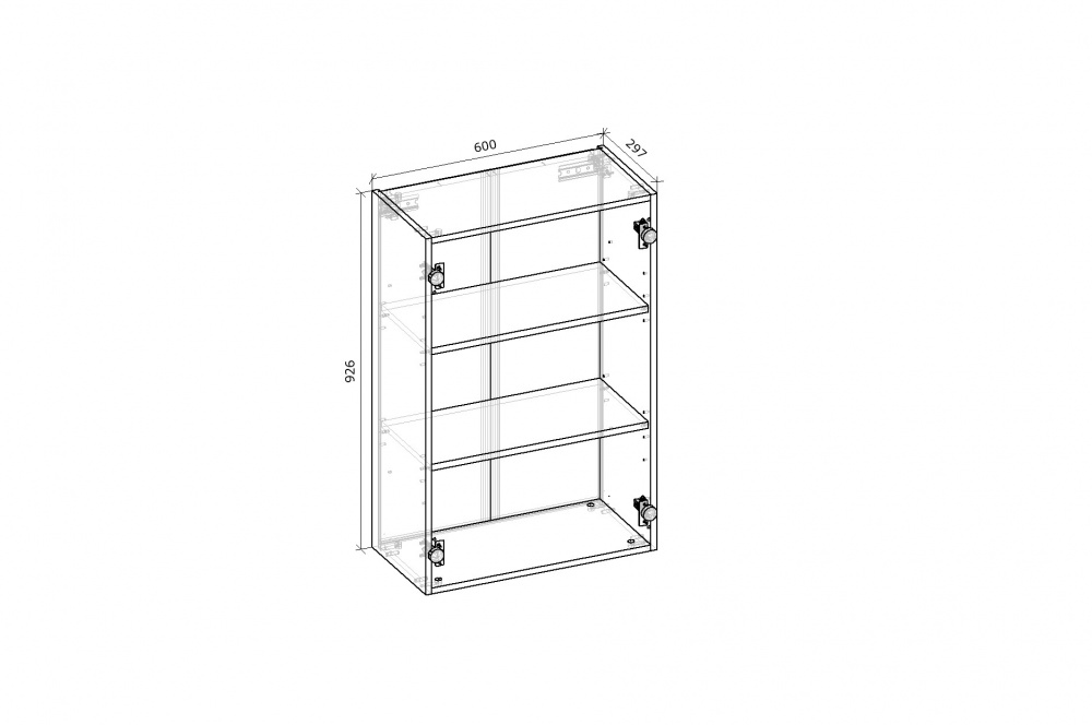 Шкаф верхний Грейд Оптимум 600x926x297 мм дуб артизан