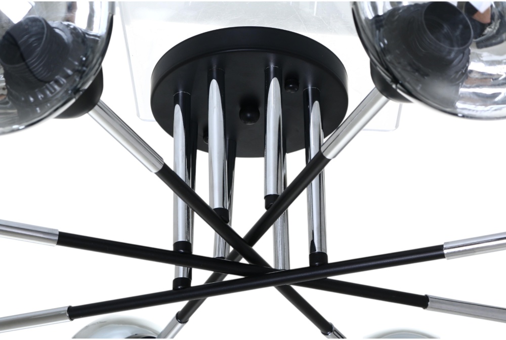 Люстра Sensio Leman 8x40 Вт E27 чорний із сріблястим LS-07268/8S-E2740W