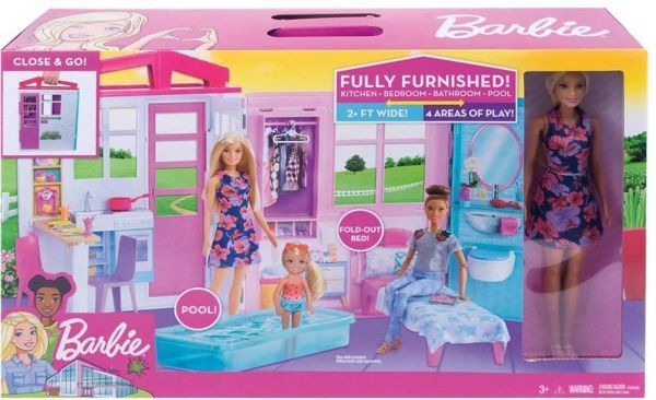 Ігровий будиночок Barbie портативний розкладний з лялькою FXG55