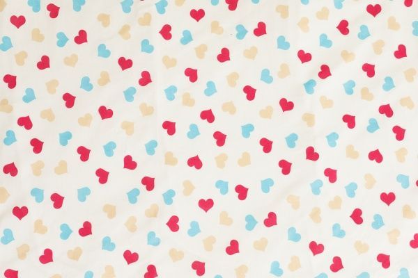 Комплект постельного белья Сердца 1,5 белый с принтом Rigel 