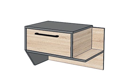 Тумба приліжкова МФ МОДЕРН Елемен Філа 400x600x400 мм дуб сонома антрацит 