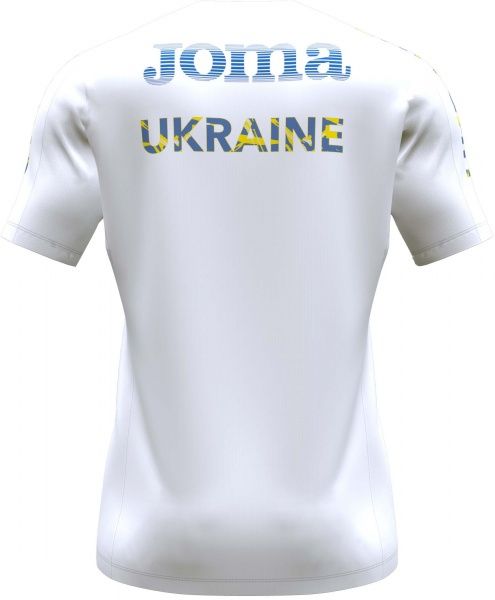 Футболка форми збірної України 2021 Joma FED. FUTBOL UCRANIA SHORT SLEEVE T-SHIRT AT102362B200 р. XL білий