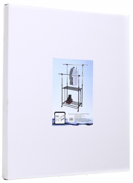 Держатель для одежды PROзапас 890х510х108 (1840) мм двойной раскладной с полками черный